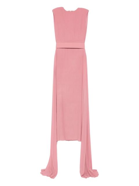 SOLACE LONDON Tavia pleated belted maxi dress