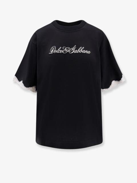 Dolce & Gabbana Dolce & Gabbana Cotton T-Shirt With Lace Details