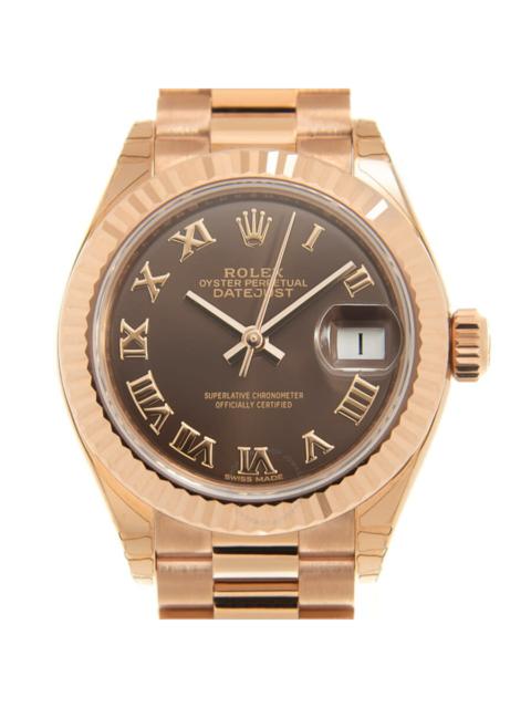 ROLEX Rolex Lady Datejust 18kt Rose Gold Automatic Brown Dial Ladies Watch 279175-0014
