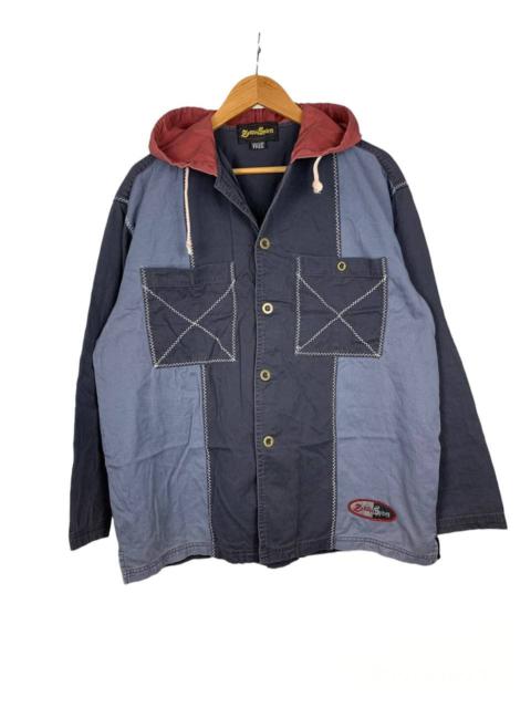 Other Designers Japanese Brand - Zefuzo Vintage Patchwork Baggy Colorblock Hooded Shirt