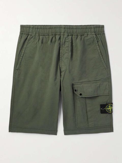 Straight-Leg Logo-Appliquéd Cotton-Blend Twill Cargo Shorts