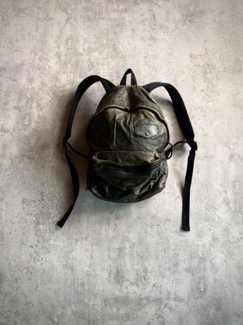 SAINT LAURENT Saint Laurent Paris 16AW Black Washed Distressed Calfskin Backpack by Hedi Slimane