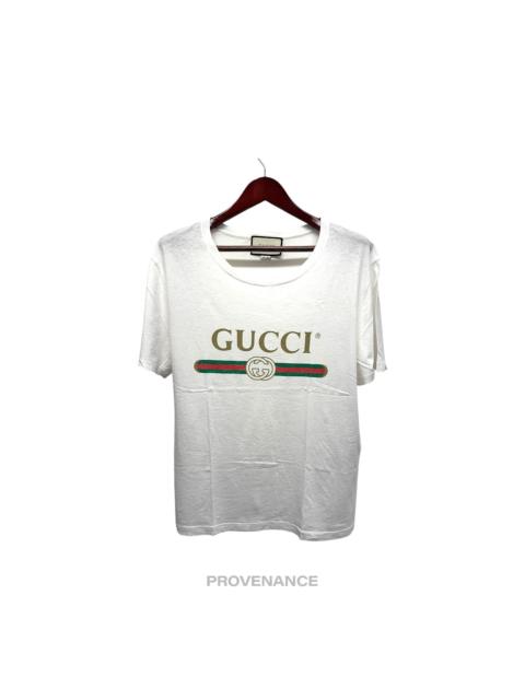 GUCCI Gucci GG Signature Web Vintage Logo T-Shirt - White M