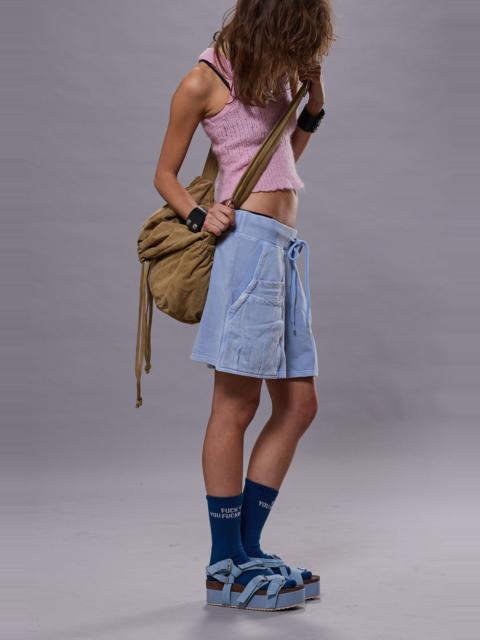 R13 LAYERED POCKET SWEATSHORT