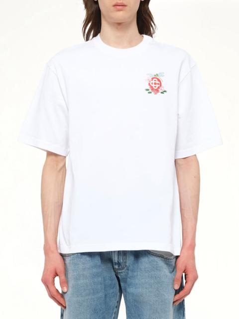 CASABLANCA Dragonfly Floral Print T-Shirt in White