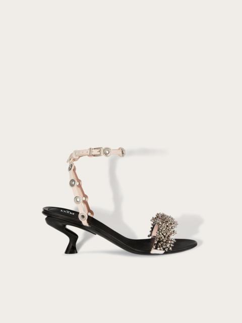 PUCCI EMILIO LOW HEEL EMBROIDERED SANDALS