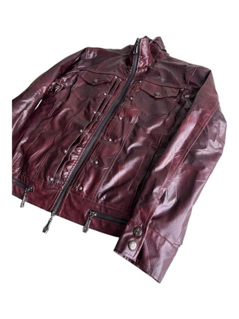 Other Designers If Six Was Nine - Y2K Post Apocalypse LGB Style Cross Zip Faux Leather Trucker