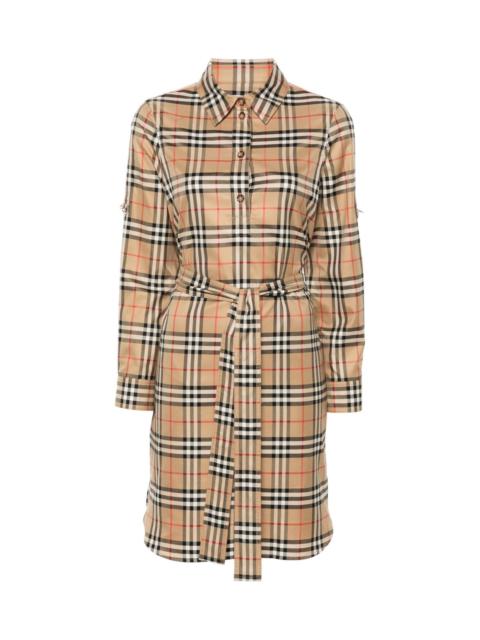 Check cotton shirtdress