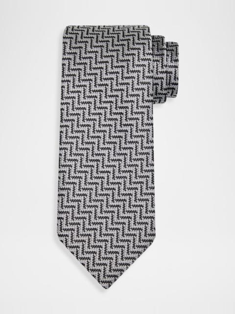 TOM FORD Men's Diagonal Chevron Silk Tie