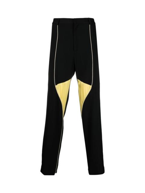 WALES BONNER COLOUR-BLOCK STRAIGHT TROUSERS