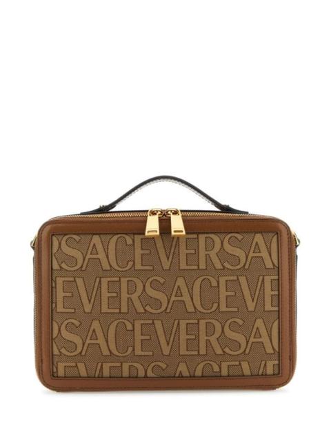 VERSACE Embroidered Canvas Versace Allover Handbag