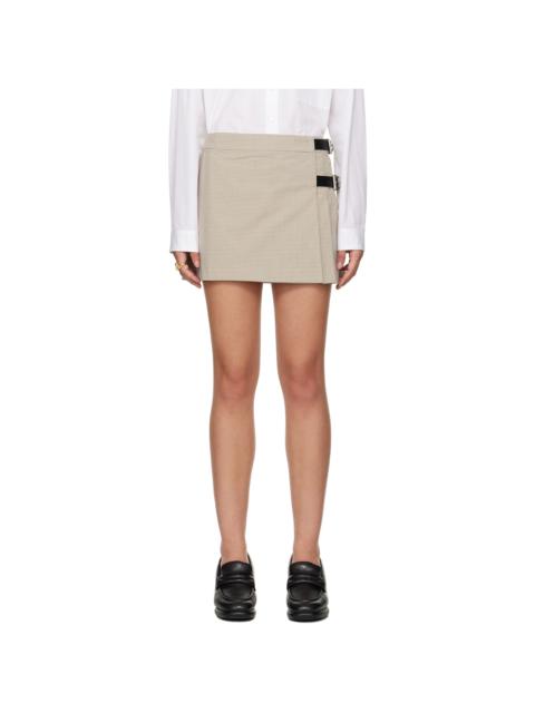 Ambush Beige Light Check Belts Miniskirt