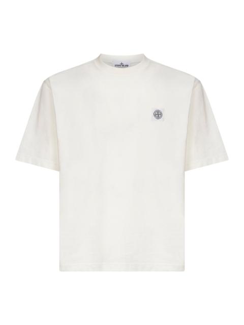 Stone Island Ivory combed organic cotton jersey T-shirt