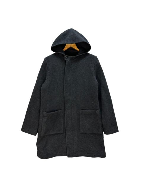 Other Designers PPFM Wool Hooded Zipper Long Coat Jacket #A20-0472