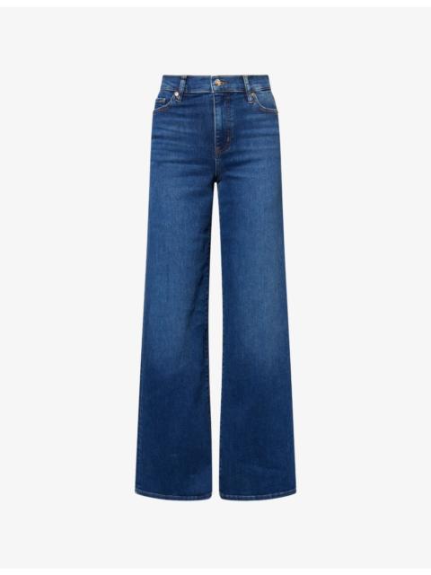 FRAME Le Slim Palazzo Long Wide-Leg Stretch-Denim Blend Jeans