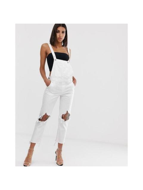 Other Designers Blank NYC - BlankNyc Lightbox White Ripped Denim Overalls