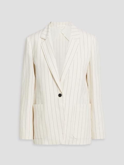 Max Mara Micron pinstriped linen and cotton-blend blazer