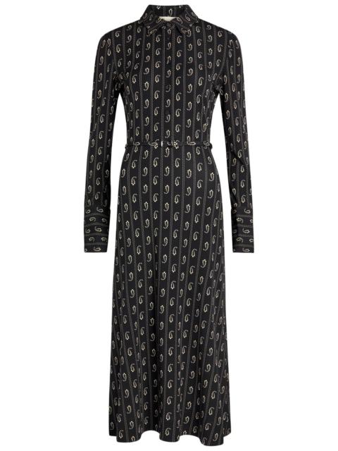 TORY BURCH Tory Burch Patterned Stretch-jersey Midi Shirt Dress