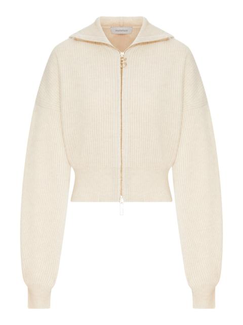 Sportmax Sportmax Women Ribbed Wool Cardigan With Wide Collar