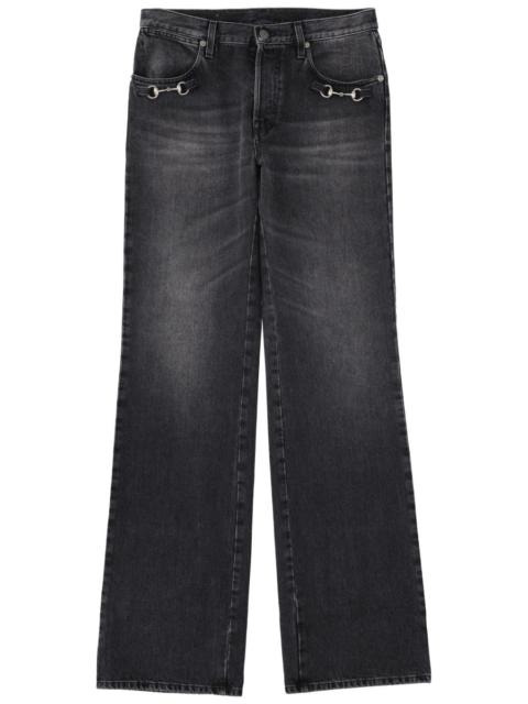 GUCCI COTTON DENIM JEANS WITH HORSEBIT DETAIL