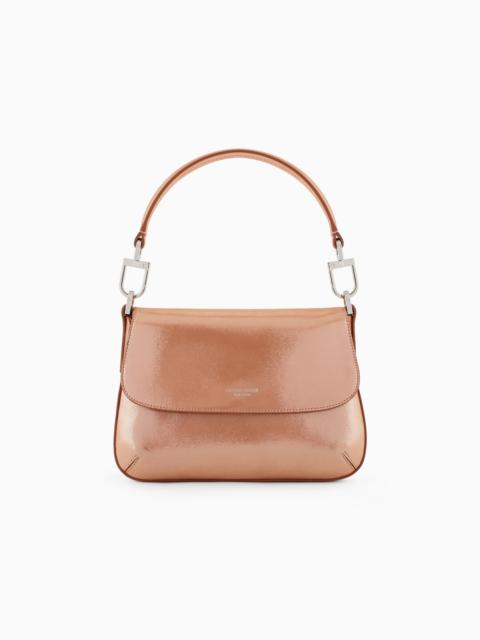 GIORGIO ARMANI La Prima Soft small baguette bag in shiny nubuck