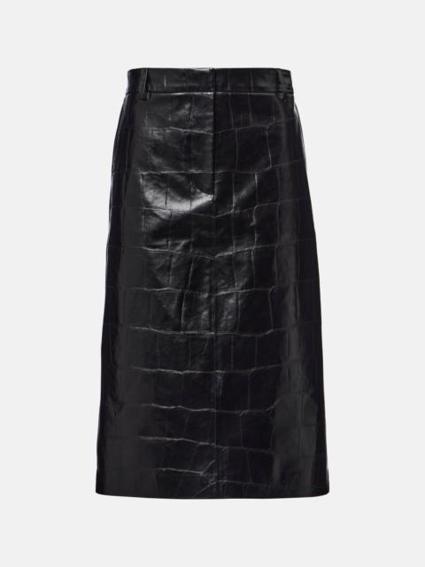 Croco pencil skirt