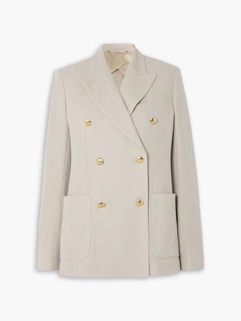 Max Mara Vanadio double-breasted grain de poudre cotton blazer