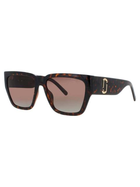 Marc Jacobs Marc Jacobs Polarized Brown Shaded Square Ladies Sunglasses MARC 646/S/US 0WR9/LA 57