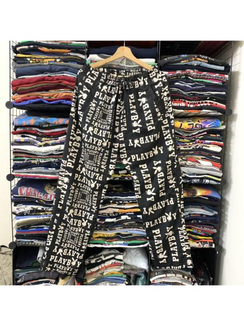 Other Designers Playboy - VTG PLAYBOY FULL PRINTED DRAWSTRING TRACK PANTS