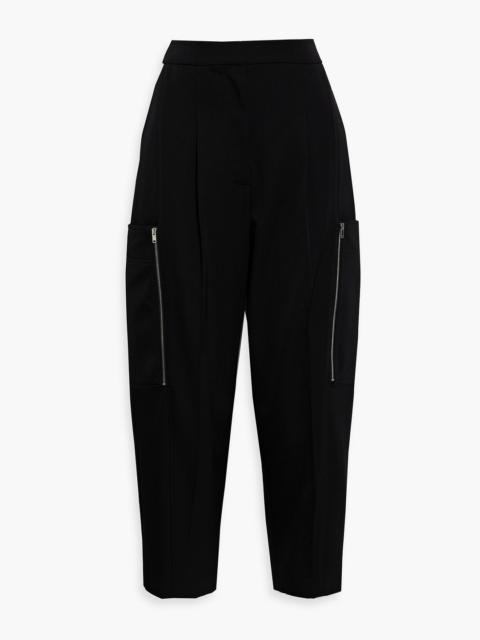 Stella McCartney Cropped zip-detailed wool-twill tapered pants