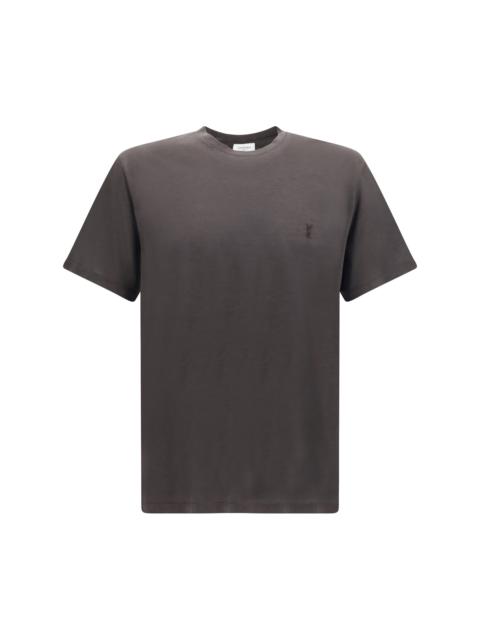 SAINT LAURENT Saint Laurent Cassandre Silk Cotton T-shirt Ebene