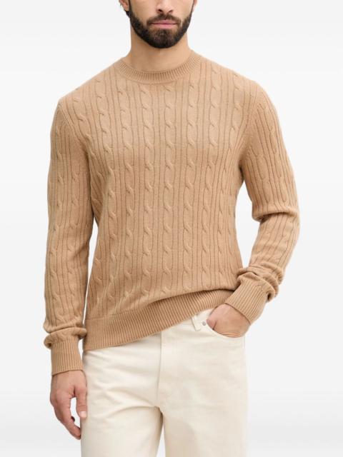 BOSS cable-knit crew-neck sweater