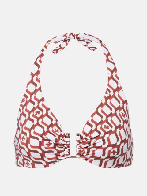 Max Mara Avena printed halterneck bikini top