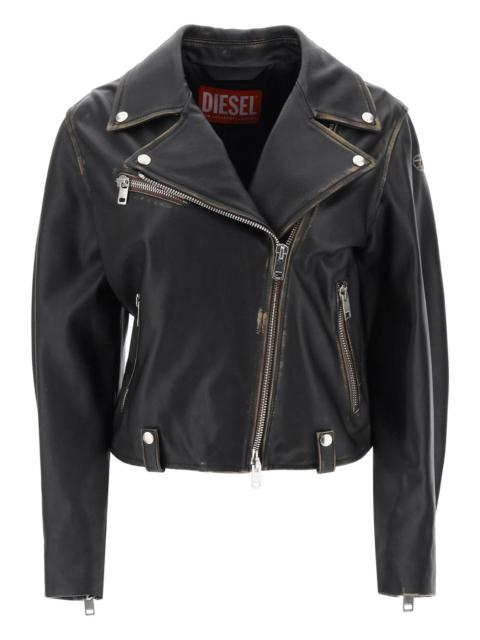 Diesel 'L-Edmea' Lamb Leather Biker Jacket Women