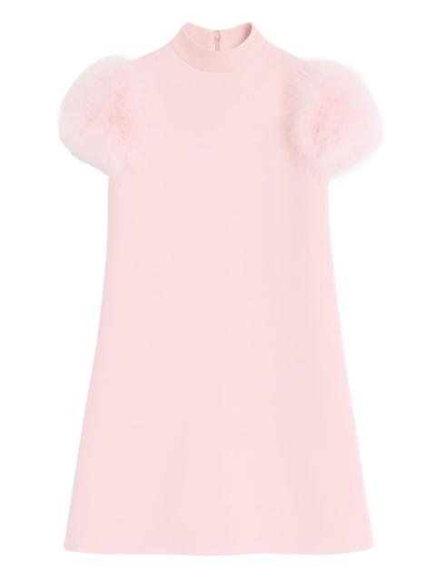 Valentino Feathered Wool And Silk Dress