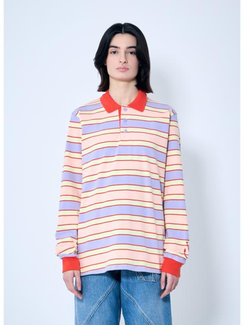 J.W. ANDERSON - Jw Anderson Women Striped Polo Shirt With Contrast Trims