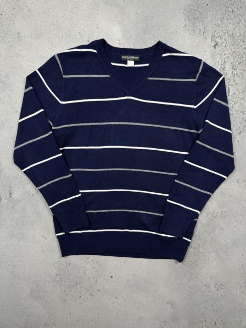 Dolce & Gabbana Vintage Dolce & Gabbana striped wool blend V-neck sweater