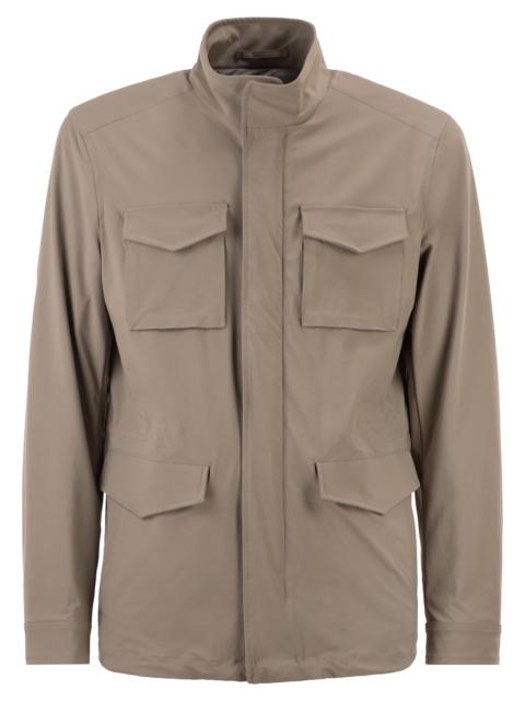 Herno Herno Men Field Jacket In Wrinkled Stretch Nylon