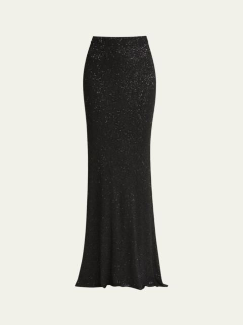 Sequined Knit Maxi Skirt