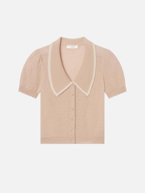 FRAME The Cashmere Sailor Sweater in Pink Sand Multi