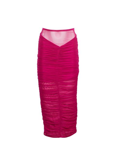 Fleur du Mal Ruched Midi Skirt