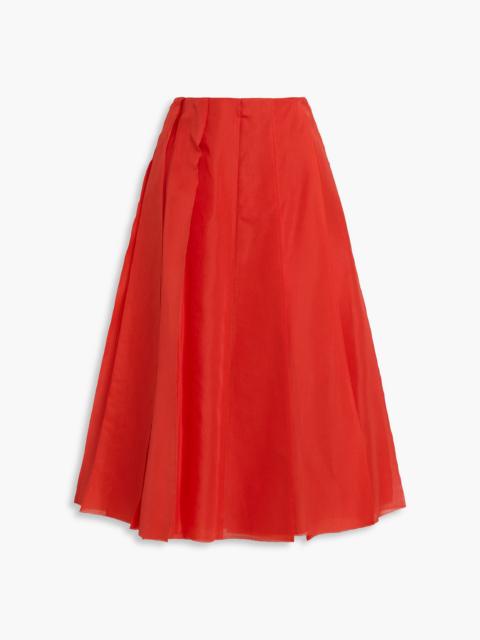 Altuzarra Pleated silk-organza midi skirt
