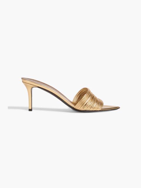 Giuseppe Zanotti Intriigo Clio 70 metallic leather mules
