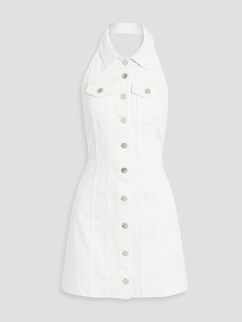 Alice + Olivia Kendall denim halterneck mini dress