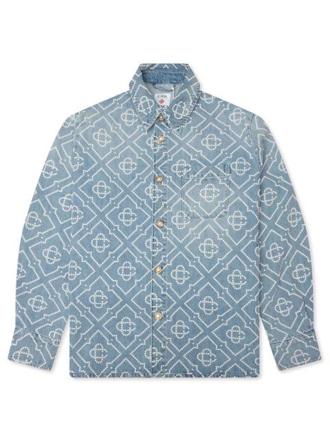 CASABLANCA PEARL MONOGRAM DENIM SHIRT - PEARL