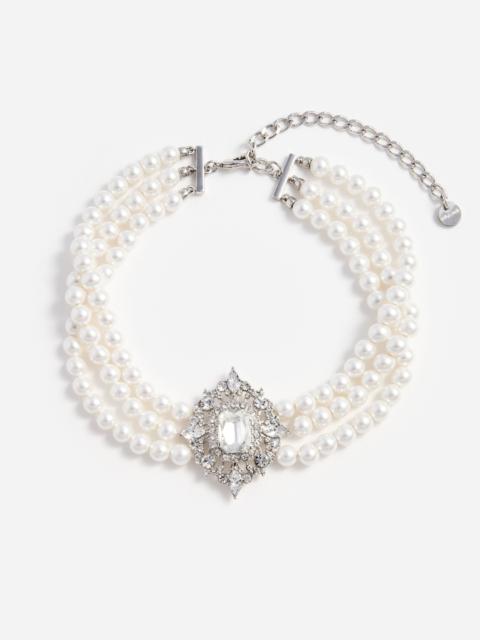 self-portrait Crystal Pearl Choker