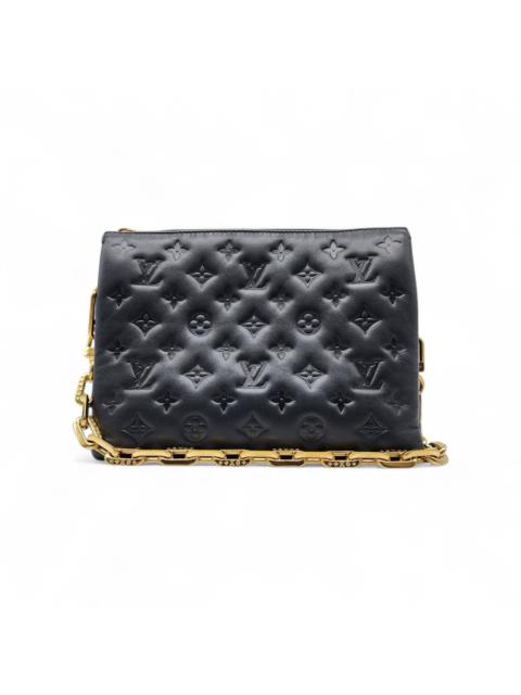 Coussin MM Monogram Leather Shoulder Bag Clutch in Black
