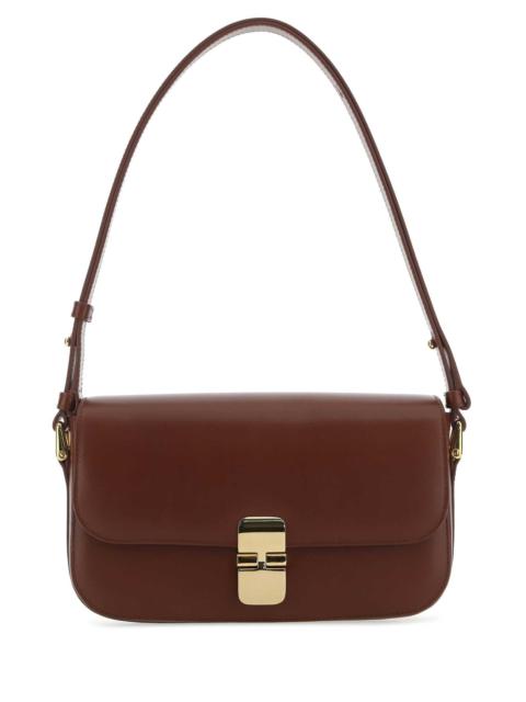 A.P.C. Women Brown Leather Grace Shoulder Bag