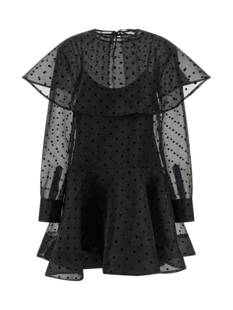GANNI 'Black Organza Circle Collar' dress