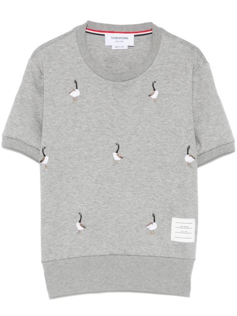 Thom Browne geese-embroidered cotton T-shirt